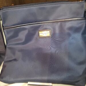 TOMMY HILFIGER Blue MEDIUM CROSSBODY MESSENGER SLING BAG PURSE With Gold Accent